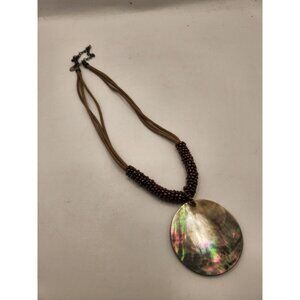 Lia Sophia abalone pendant , brown tone